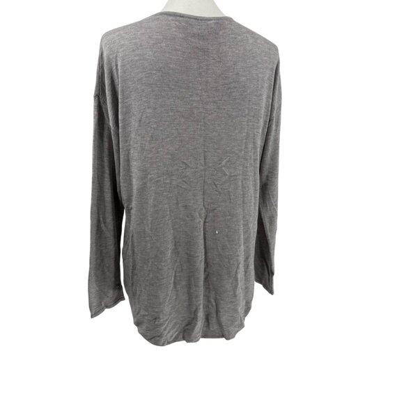 Magaschoni Womens Gray Leopard Star Print Sweater M - Picture 2 of 7